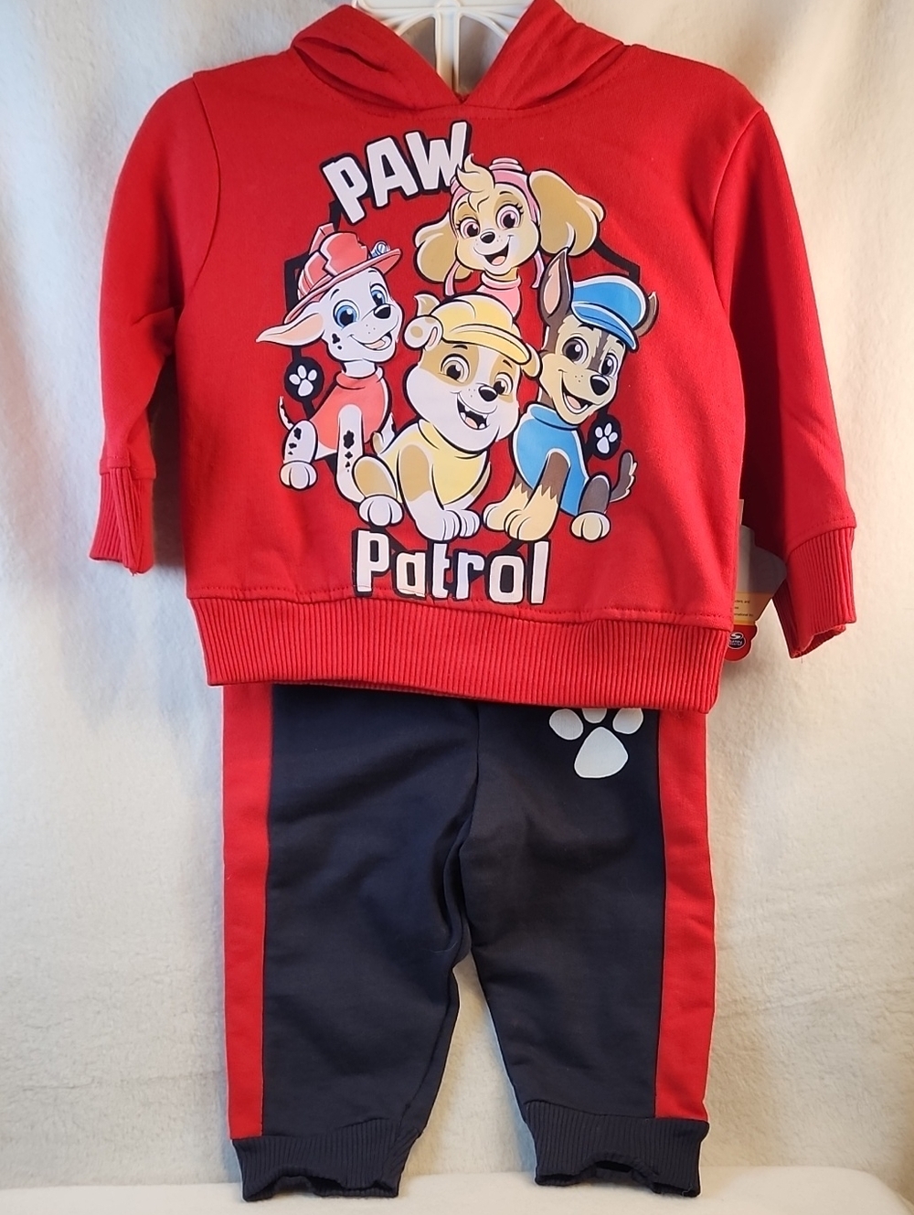 Paw Patrol Boys Red Hooded Sweatshirt with Navy & Red Joggers